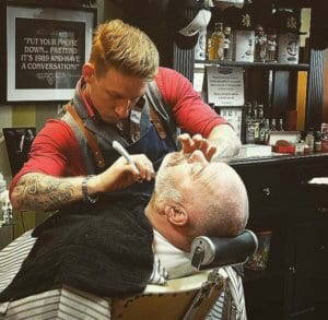 Matt Cater Barber Gloucester Train with Pride Shave